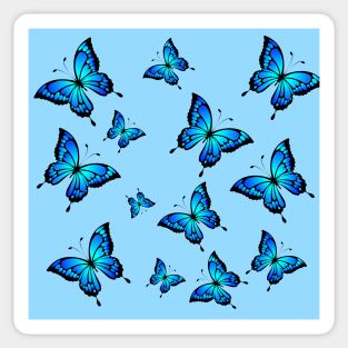 Blue Butterfly Pattern Sticker